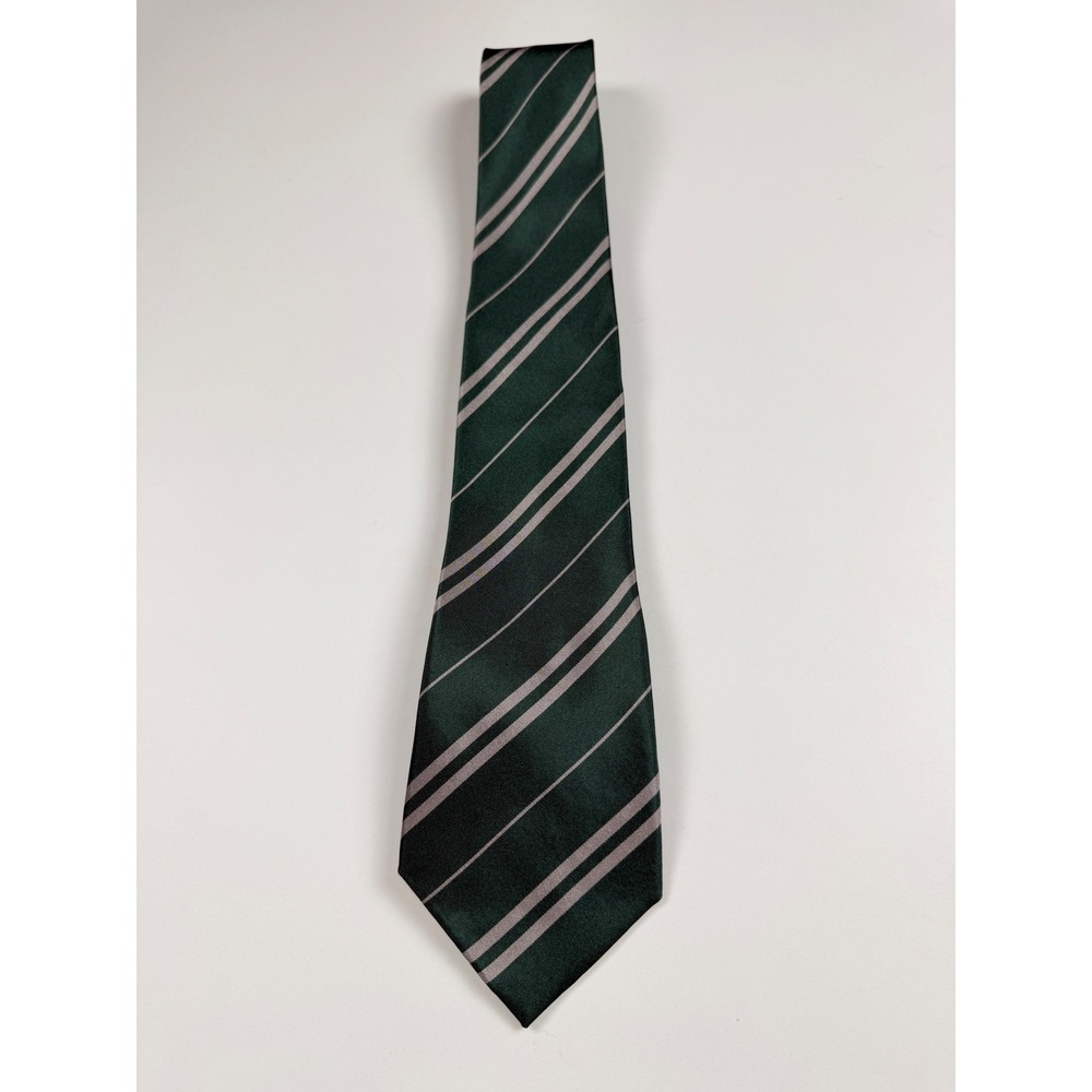 Universal Studios Harry Potter Slytherin Green Striped Mens SIlk Tie NWT